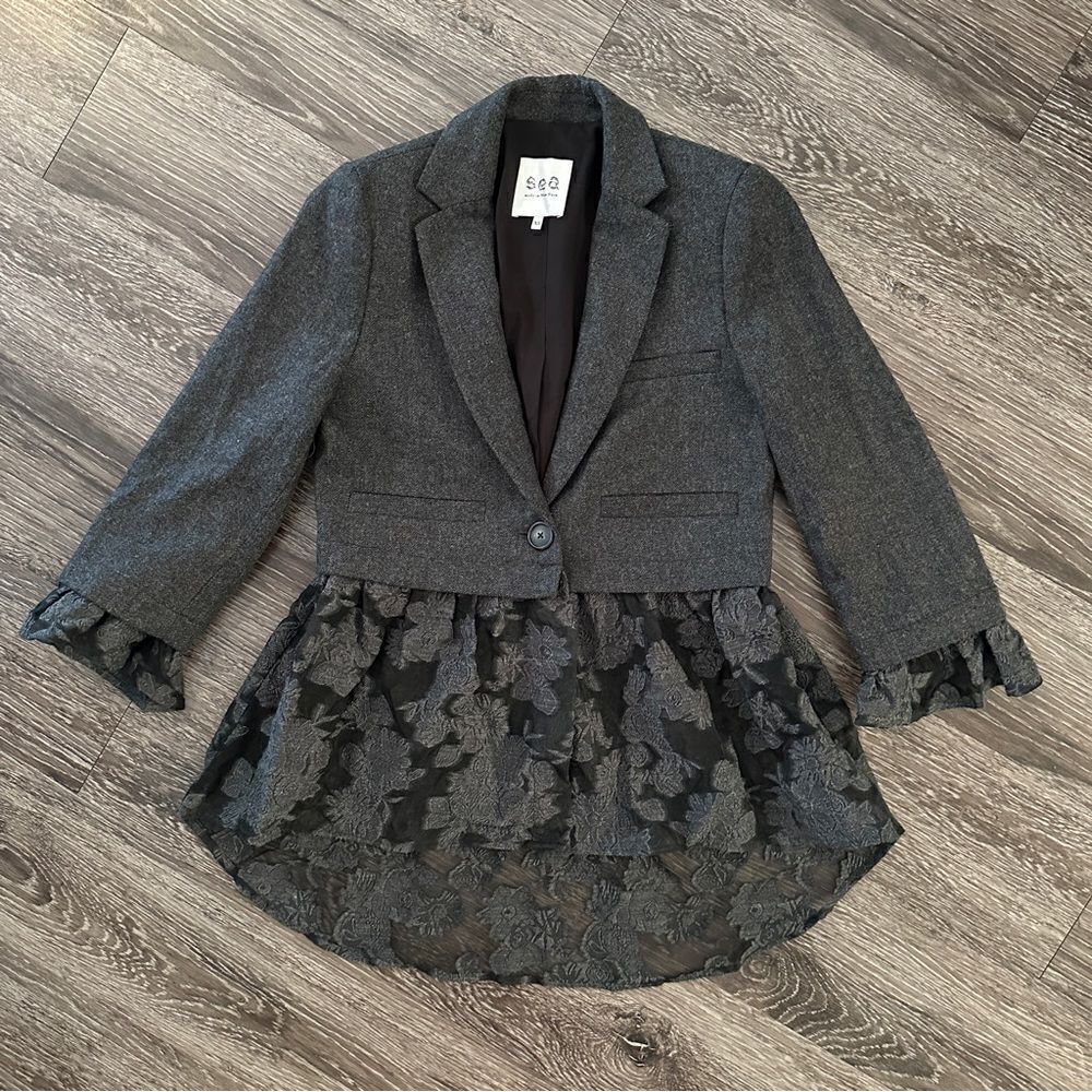 SEA New York Filcoupe lace wool combo blazer